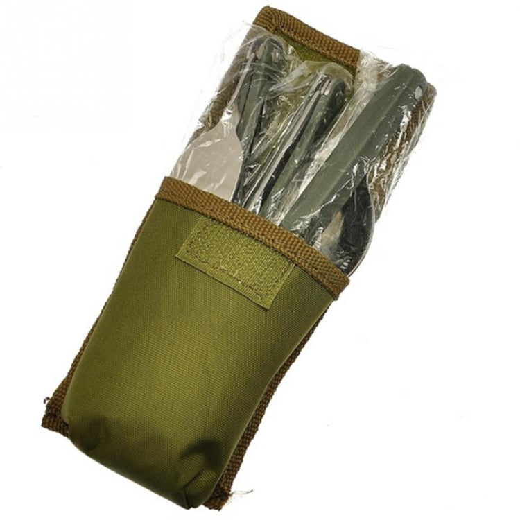Portable Mini Tableware Set outdoor Tool Folding Cutlery Set with Spoon Fork Knives for Camping Picnic Stainless Steel