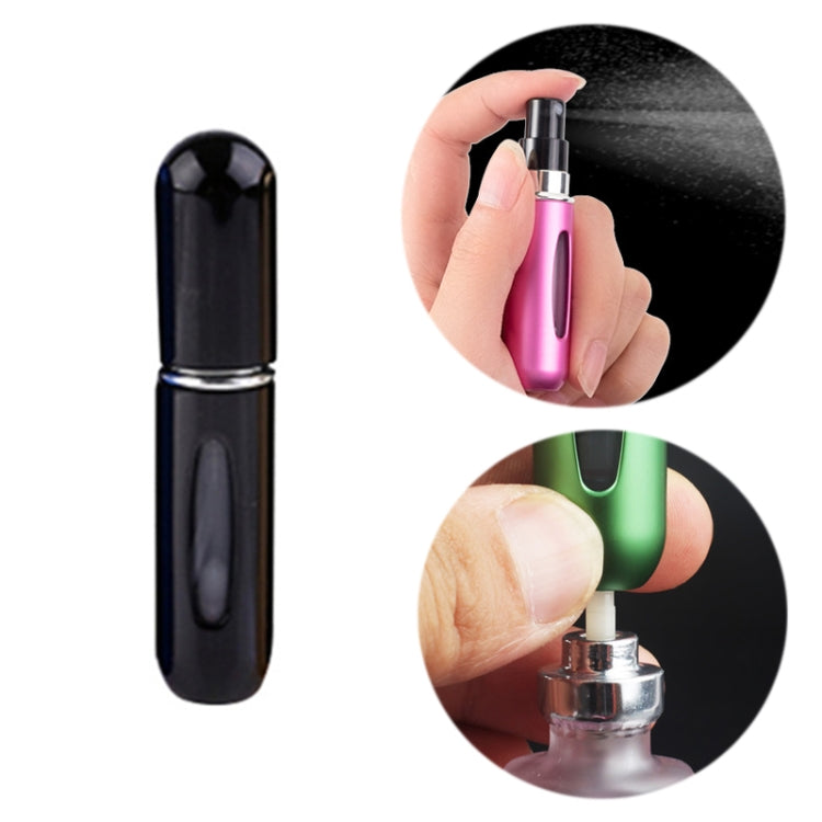 Portable Mini Aluminum Refillable Perfume Bottle Spray Empty Cosmetic Containers Atomizer, Capacity:5ml, Metal