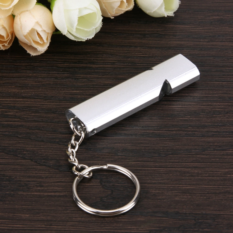 Mini Portable 120db Double Pipe High Decibel Outdoor Camping Hiking Survival Whistle Double-frequency Emnergecy Whistle Keychain, 3 PCS Silver, 3 PCS Gold