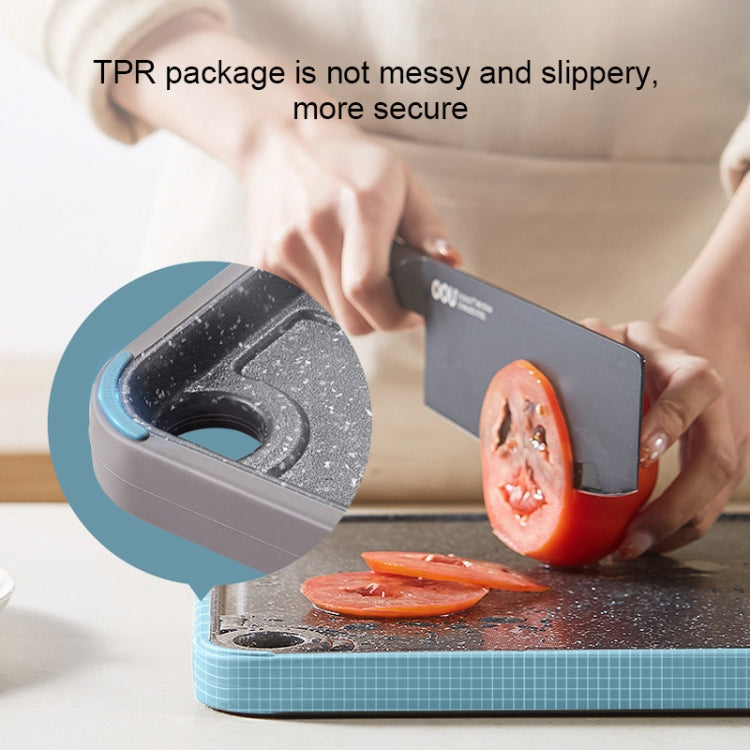 OOU Multifunctional Antibacterial And Mildew Resistant Double-Sided Cutting Board Kitchen Drainable Supplementary Food Cutting Board, Size:Large(Marble)