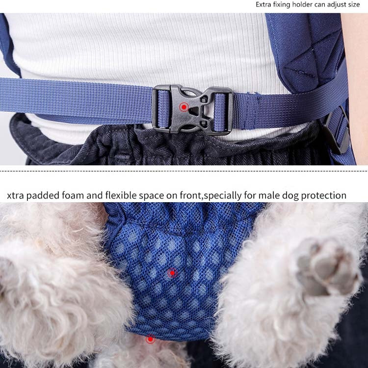 Doglemi Pet Outing Backpack Dog Shoulder Chest Bag Breathable Mesh Dog Cat Bag, Size:M(Gray)