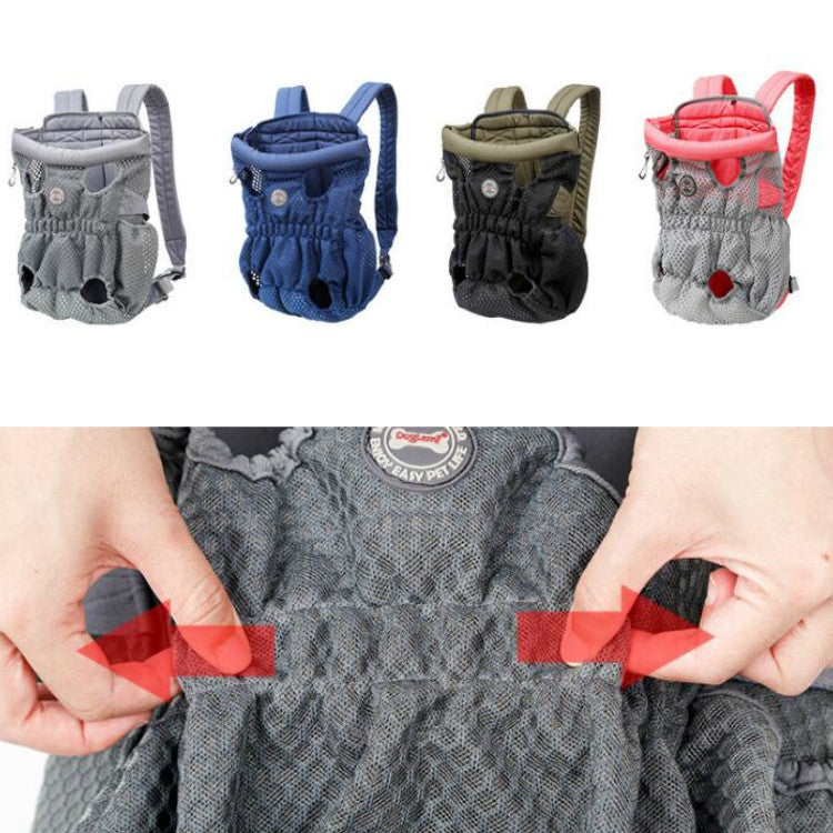 Doglemi Pet Outing Backpack Dog Shoulder Chest Bag Breathable Mesh Dog Cat Bag, Size:M(Pink Gray)
