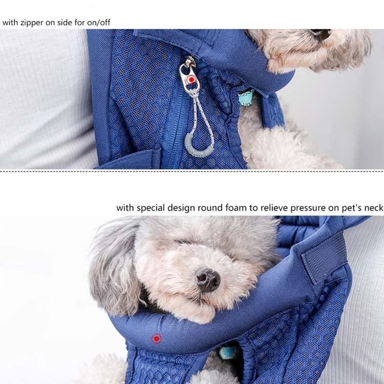 Doglemi Pet Outing Backpack Dog Shoulder Chest Bag Breathable Mesh Dog Cat Bag, Size:L(Pink Gray)
