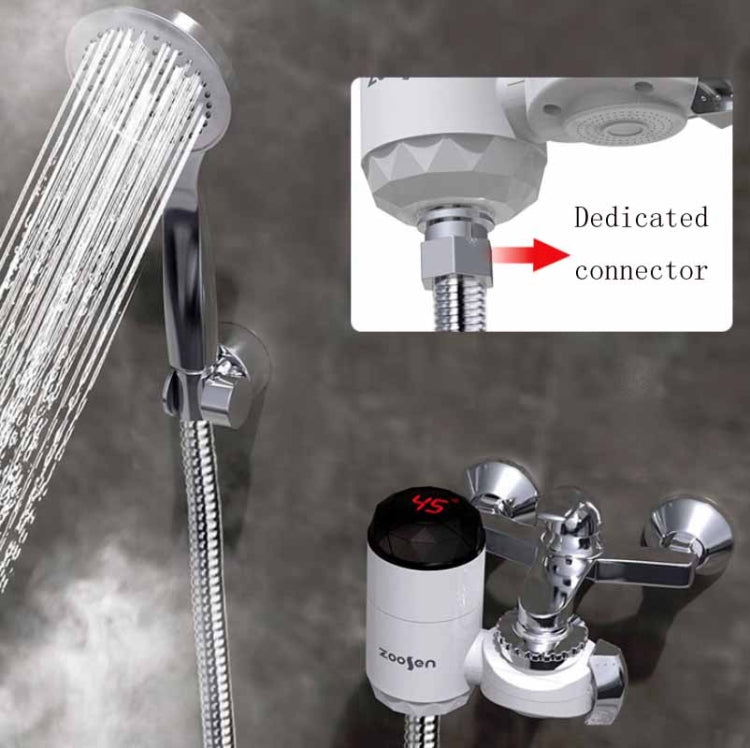 Zoosen Electric Hot Water Faucet Connection Type Instant Hot Water Faucet EU Plug, Style:White