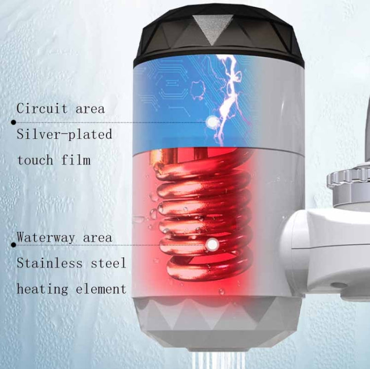 Zoosen Electric Hot Water Faucet Connection Type Instant Hot Water Faucet EU Plug, Style:White