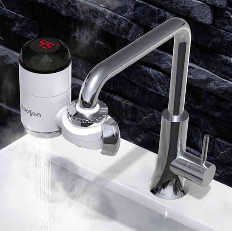 Zoosen Electric Hot Water Faucet Connection Type Instant Hot Water Faucet EU Plug, Style:With shower Head Connector