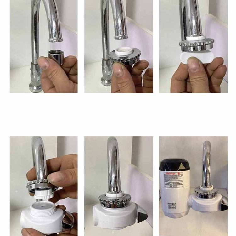 Zoosen Electric Hot Water Faucet Connection Type Instant Hot Water Faucet EU Plug, Style:With shower Head Connector