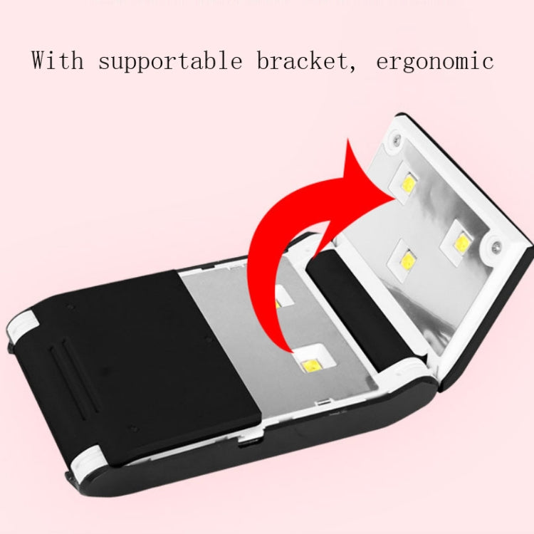 BLUEQUE 36W Manicure Lamp Rechargeable Portable Folding LED/UV Phototherapy Machine Nail Lamp, Specification:Battery Type(Black)