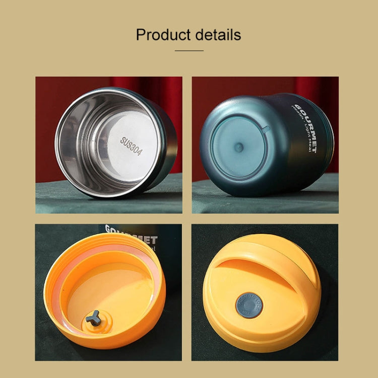 GOURMET Stainless Steel Insulation Cup Double-Sealed Insulation Soup Cup(Yellow)
