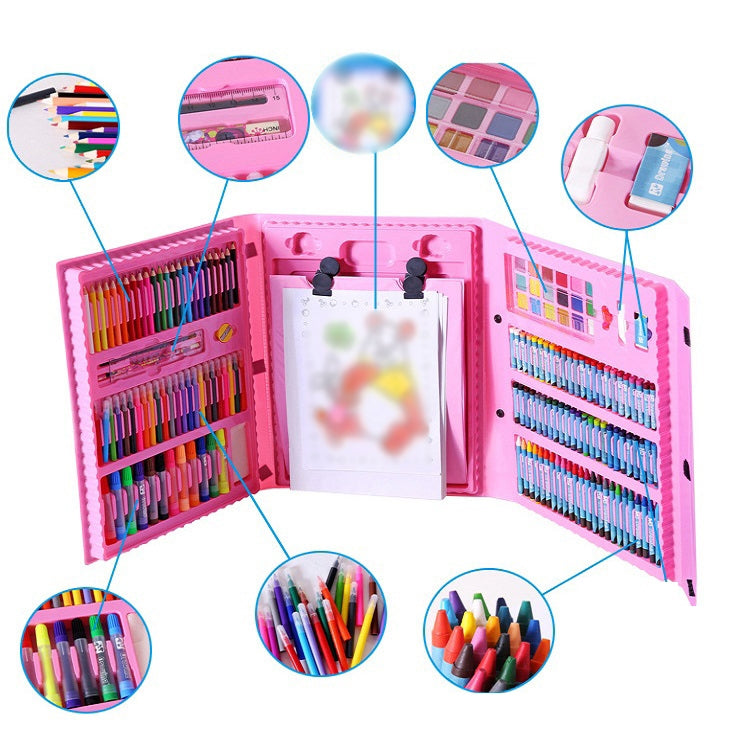 176 In 1 Painting Gift Box Art Supplies Painting Set For Children(Red)