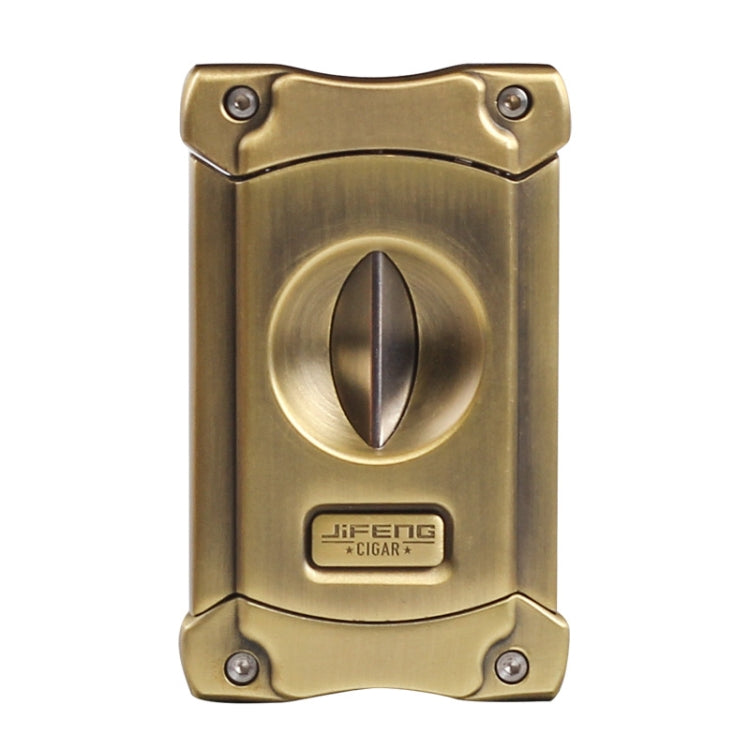JIFENG 3 In 1 V Cigar Scissors Cigar Holder Cigar Cutter With Cigar Puncher(Bronze Wire Drawing)