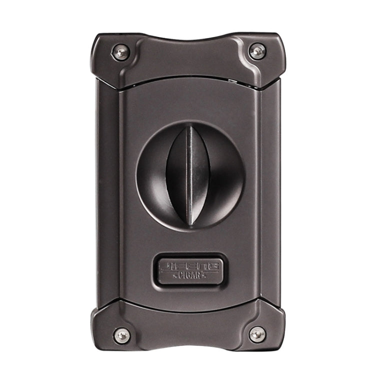 JIFENG 3 In 1 V Cigar Scissors Cigar Holder Cigar Cutter With Cigar Puncher(Matte Gray)