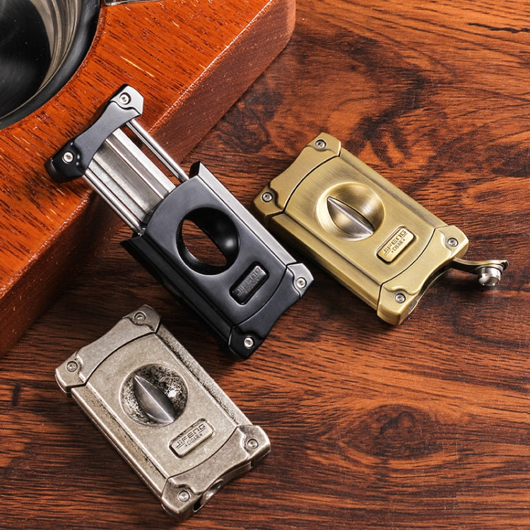 JIFENG 3 In 1 V Cigar Scissors Cigar Holder Cigar Cutter With Cigar Puncher(Red And Black)