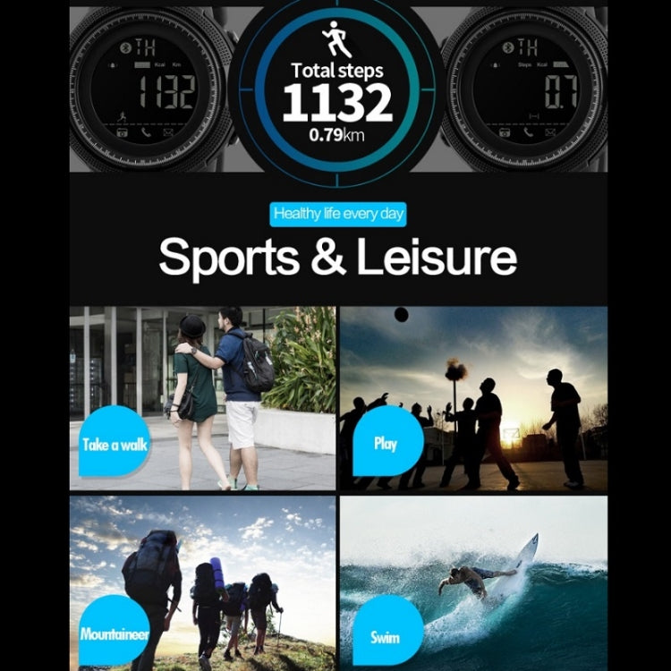 SKMEI 1250 Men Outdoor Waterproof Sports Digital Watch Multi-Function Watch, Black, Coffee/Gold, Gold/Red