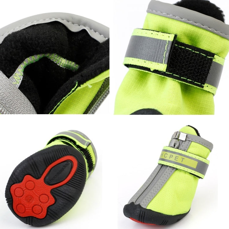HCPET A1703 Pet Non-Slip Wear-Resistant Shoes Puppy Feet Cover, Size: Number 5(Waterproof Pink)