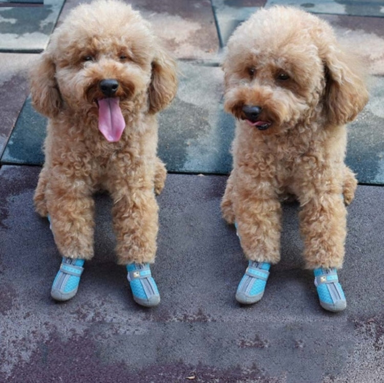 HCPET A1703 Pet Non-Slip Wear-Resistant Shoes Puppy Feet Cover, Size: Number 5(Waterproof Pink)
