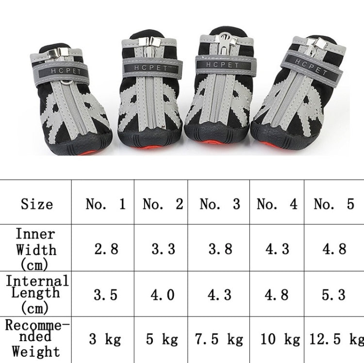 HCPET A1703 Pet Non-Slip Wear-Resistant Shoes Puppy Feet Cover, Size: Number 5(Waterproof Pink)