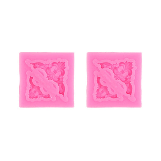 2 PCS Fondant Cake Silicone Mold Hollow Embossed Border Frame Retro Photo Frame Mould