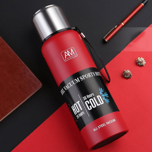 304 Stainless Steel Insulated Mug Large Capacity Sports Water Cup Outdoor Travel Pot, 500ml, 750ml, 1000ml, 1500ml
