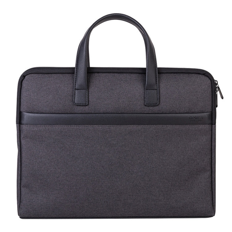 Deli 63751 Front And Rear Double Pockets Multi-Layer Briefcases Handheld Meeting Bag(Dark Gray)