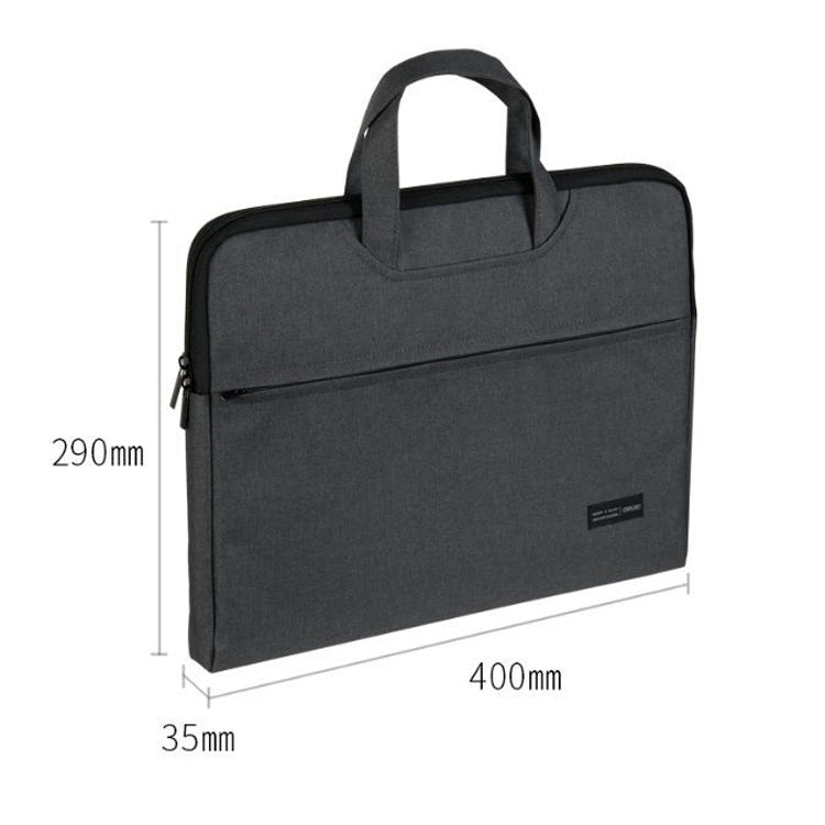 Deli 5590 Portable Briefcase Meeting Record Storage Bag Computer Bag(Gray)