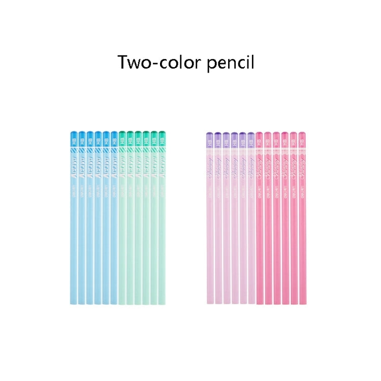 Deli S928 50 PCS/Barrel HB Pencil Students Round Writing Pencil(Red)