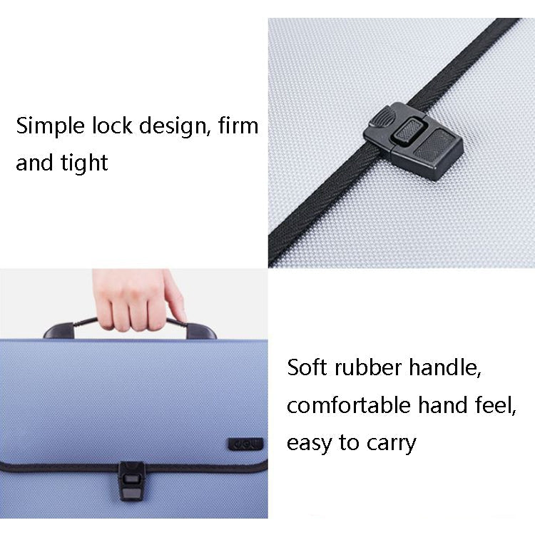 Deli 5556 13-Grid A4 Folder Business Document Business Package Meeting Package(Blue)