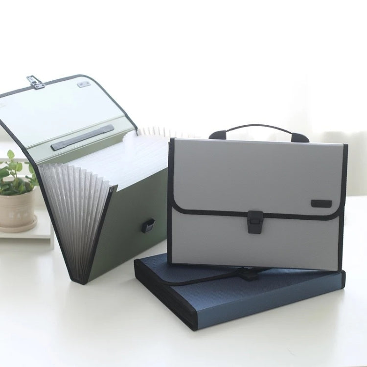 Deli 5556 13-Grid A4 Folder Business Document Business Package Meeting Package(Silver)