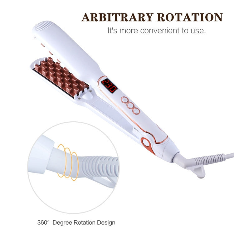 Multi-functional Long & Short Hair Styling Iron Ceramic Tourmaline Volumizing Hair Iron, Plug standard:US(Black gold)