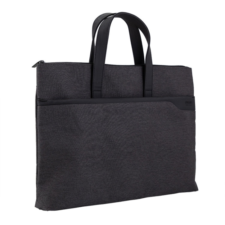 Deli 63750 Office Portable Zipper Document Bag Double-Layer Conference Information Bag(Gray)