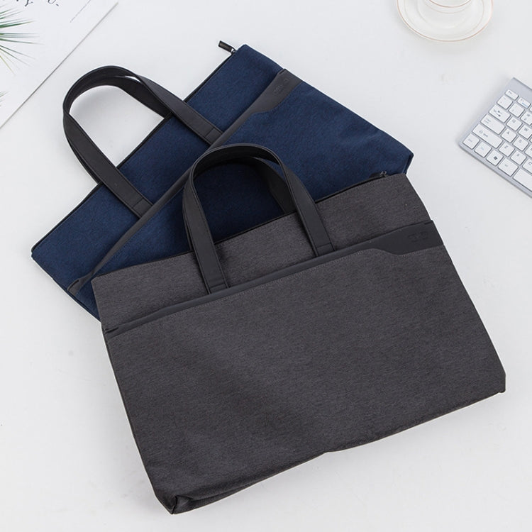 Deli 63750 Office Portable Zipper Document Bag Double-Layer Conference Information Bag(Gray)