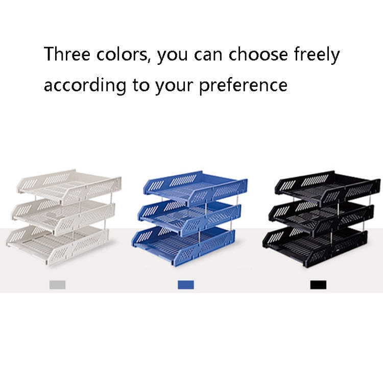 Deli 9209 Office Storage Supplies Three-Tier File Box(Blue)