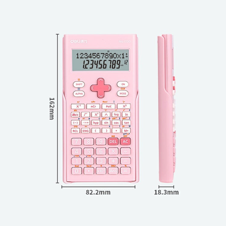 Deli 1700 Scientific Calculator Portable And Cute Student Calculator(Pink)