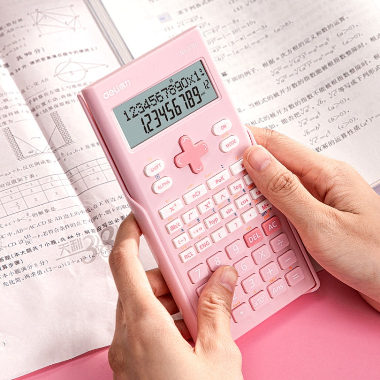 Deli 1700 Scientific Calculator Portable And Cute Student Calculator(Pink)