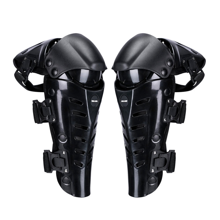 SULAITE Motorcycle Outdoor Riding Anti-Fall Protective Gear Knee Pads, Black, Black Red