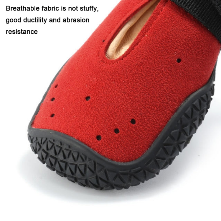 HCPET Non-Slip Wear-Resistant Pet Shoes Four Seasons Breathable Dog Shoes, Size: 4(Black)