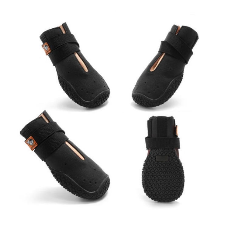 HCPET Non-Slip Wear-Resistant Pet Shoes Four Seasons Breathable Dog Shoes, Size: 5(Black)