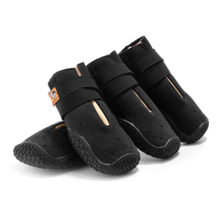 HCPET Non-Slip Wear-Resistant Pet Shoes Four Seasons Breathable Dog Shoes, Size: 8(Black)