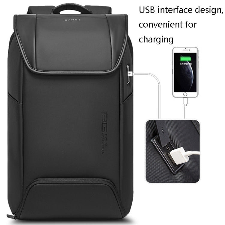 BANGE Men Anti-Theft Backpack Waterproof Large-Capacity Backpack Computer Bag(Black)