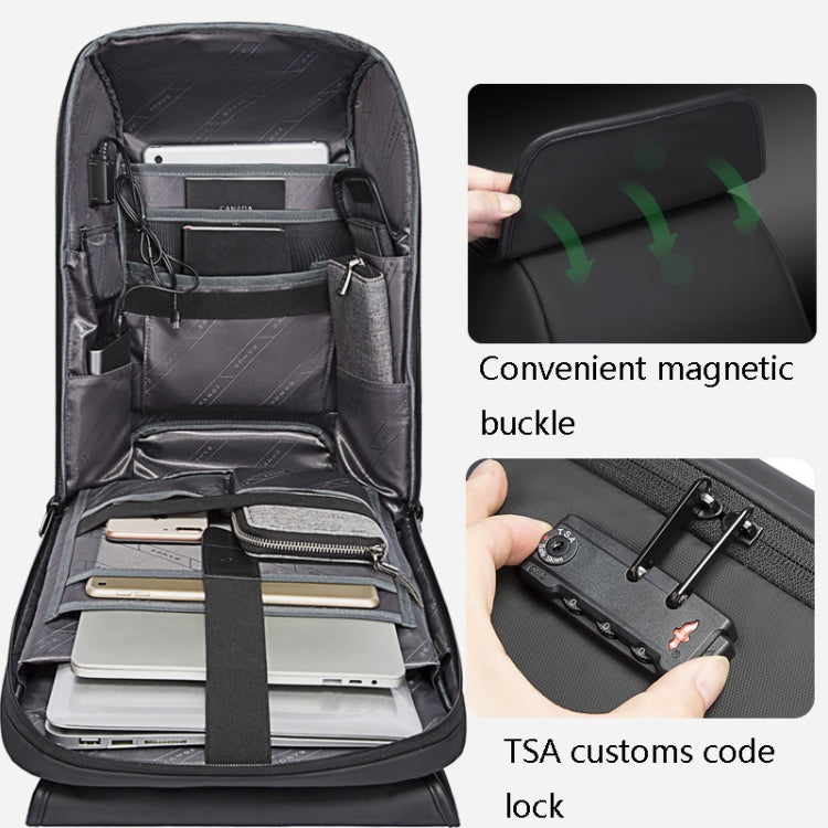 BANGE Men Anti-Theft Backpack Waterproof Large-Capacity Backpack Computer Bag(Gray)