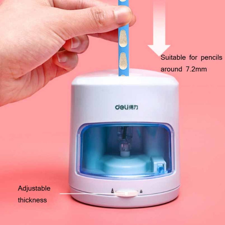 Deli Student Electric Stationery Set Desktop Cleaner/Electric Eraser/Electric Pencil Sharpener(Pink)