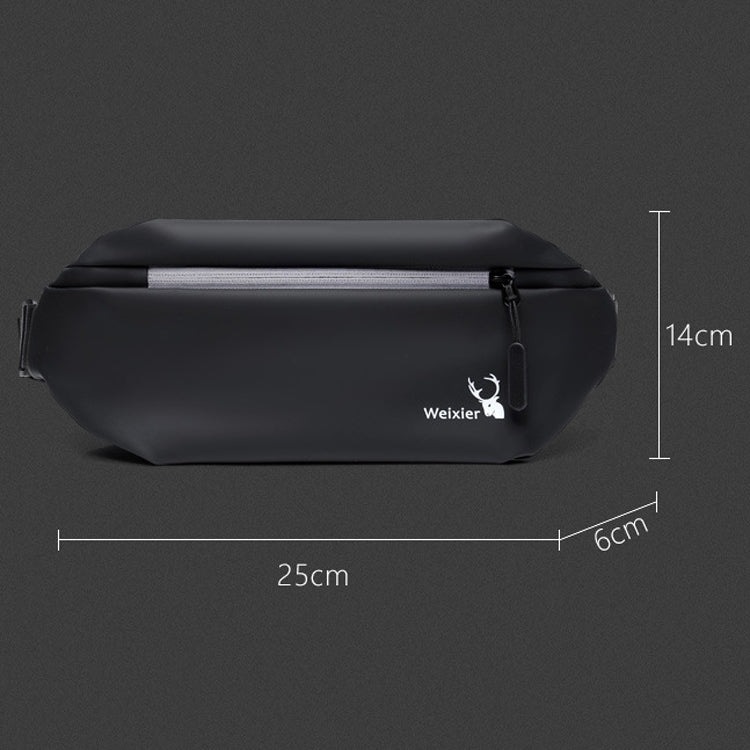 WEIXIER 9563 Men Outdoor Messenger Bag Multifunctional PU Large-Capacity Waist Bag(Gray)