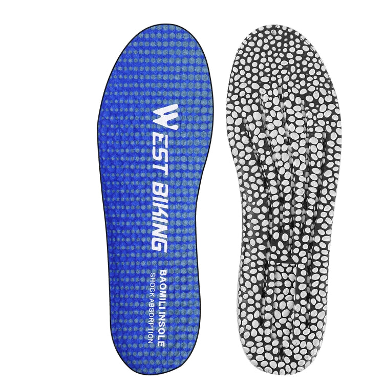 WEST BIKING Bicycle Riding Insole Sports Slow Shock PU Comfortable Insole, Size: 37-38(Blue)