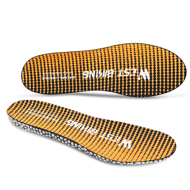 WEST BIKING Bicycle Riding Insole Sports Slow Shock PU Comfortable Insole, Size: 39-40(Yellow)