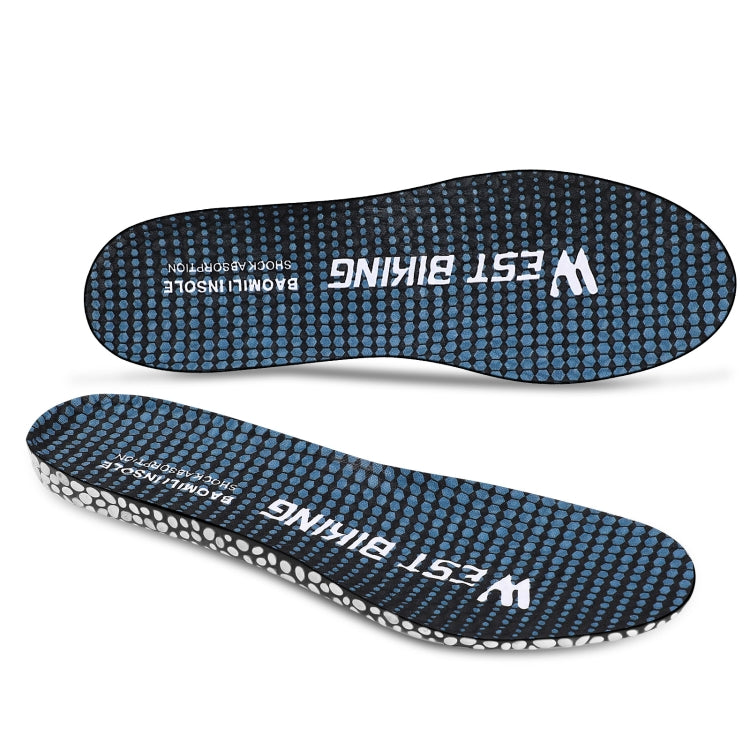 WEST BIKING Bicycle Riding Insole Sports Slow Shock PU Comfortable Insole, Size: 39-40(Cyan)