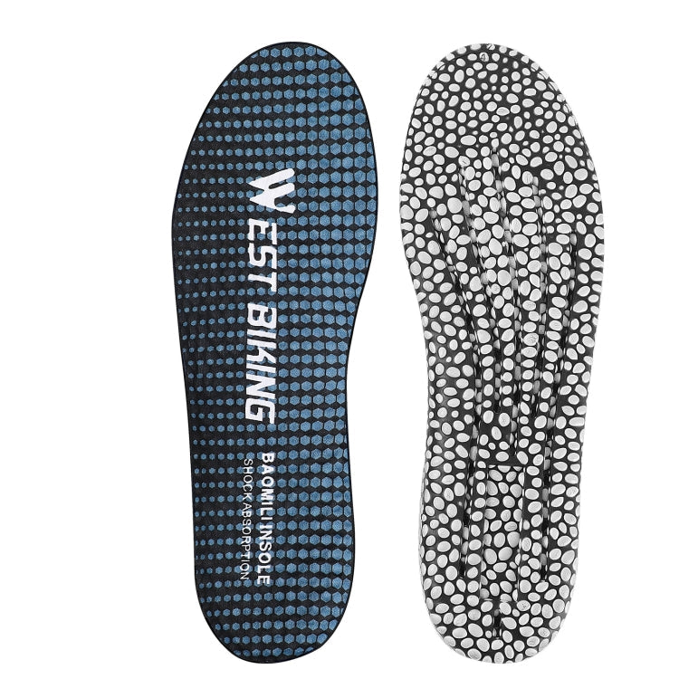 WEST BIKING Bicycle Riding Insole Sports Slow Shock PU Comfortable Insole, Size: 39-40(Cyan)