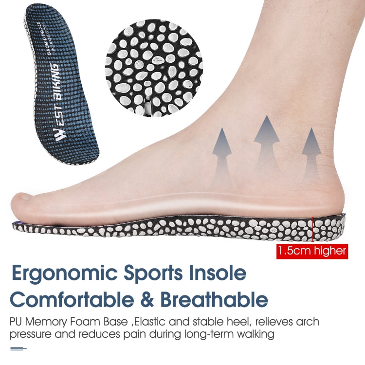 WEST BIKING Bicycle Riding Insole Sports Slow Shock PU Comfortable Insole, Size: 39-40(Yellow)