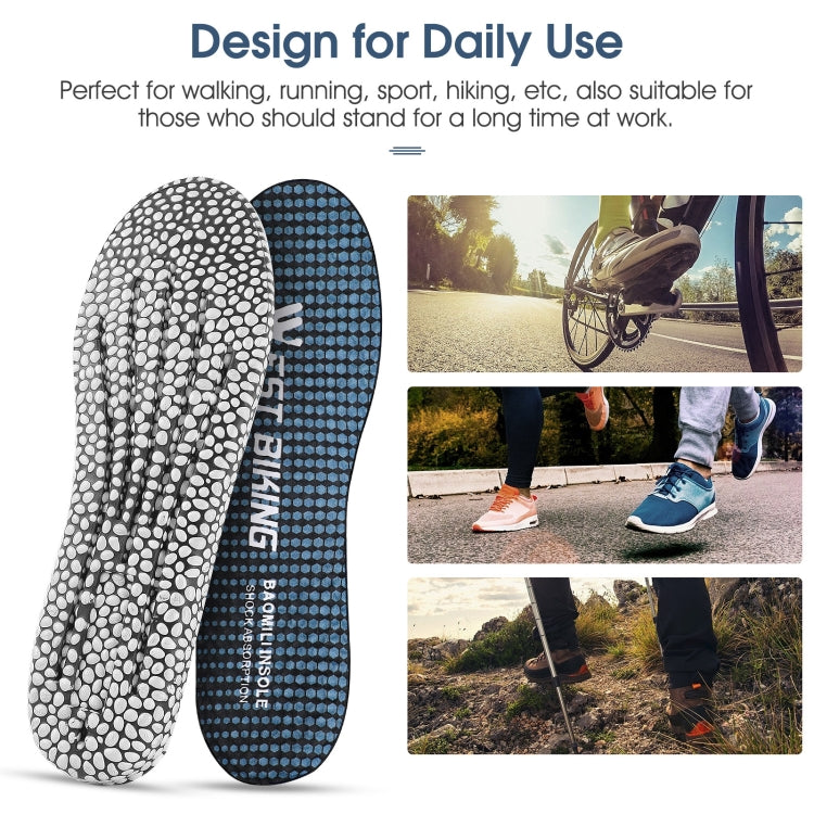 WEST BIKING Bicycle Riding Insole Sports Slow Shock PU Comfortable Insole, Size: 39-40(Yellow)