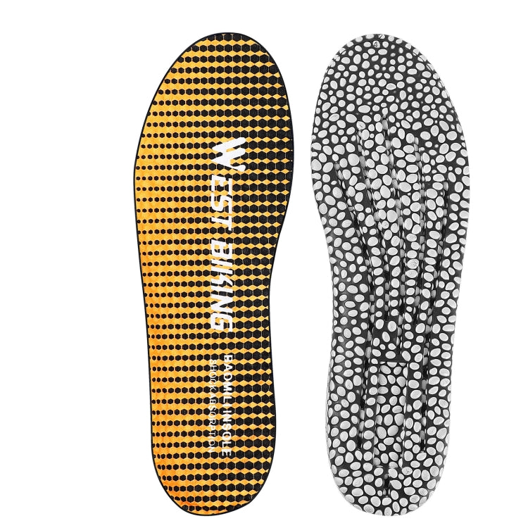 WEST BIKING Bicycle Riding Insole Sports Slow Shock PU Comfortable Insole, Size: 43-44(Yellow)