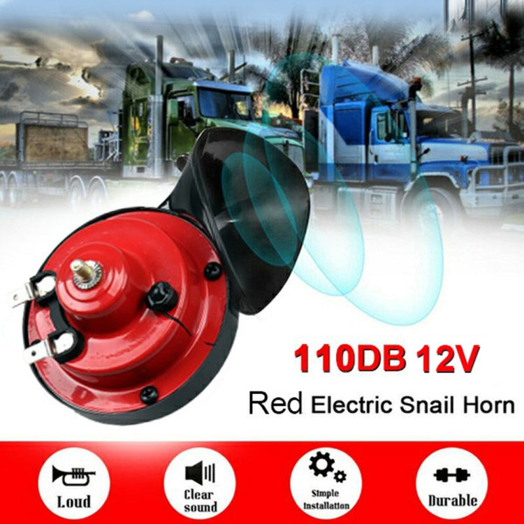 1 Pair 110BD 12V Motorcycle Electric Car Loud Single Sound Snail Speaker, Snail Speaker